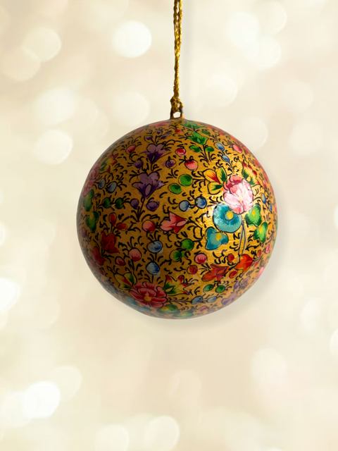 Gulistan Gold - hand-painted Kashmiri baubles - House of Roya