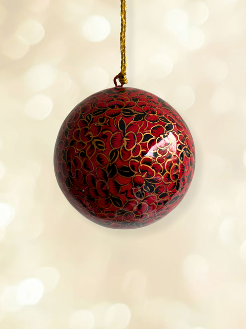 Gulab Gold - hand-painted Kashmiri baubles - House of Roya