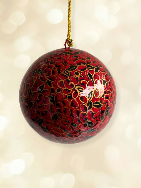 Gulab Gold - hand-painted Kashmiri baubles - House of Roya