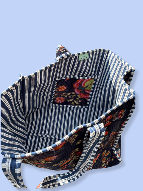 Midnight Blue Velvet Tote Bag - House of Roya