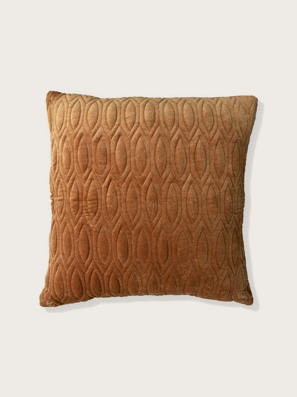 Quilted Velvet Cushion Cover - Champagne