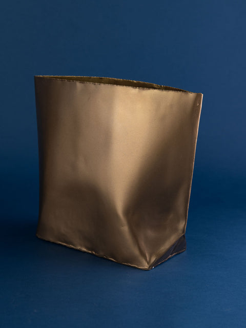 Brass Paper Bag Vase Large - House of Roya