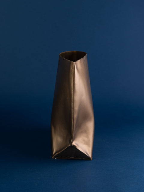 Brass Paper Bag Vase Large - House of Roya