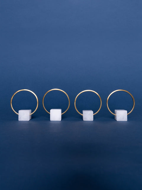 Memphis Circle Napkin Ring - Set of 4 - House of Roya