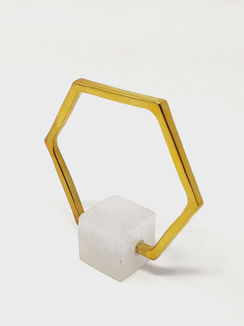 Memphis Hexagon Napkin Ring - Set of 4 - House of Roya