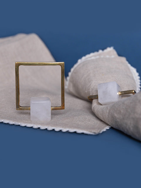 Memphis Square Napkin Ring - Set of 4 - House of Roya