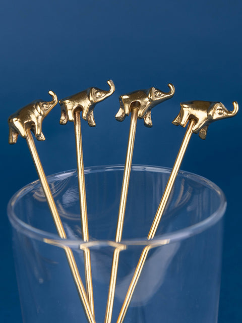 Elephant Cocktail Stirrer - Set of 4 - House of Roya