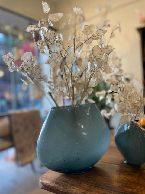 Blue Vase with Fog Finish - Large - House of Roya