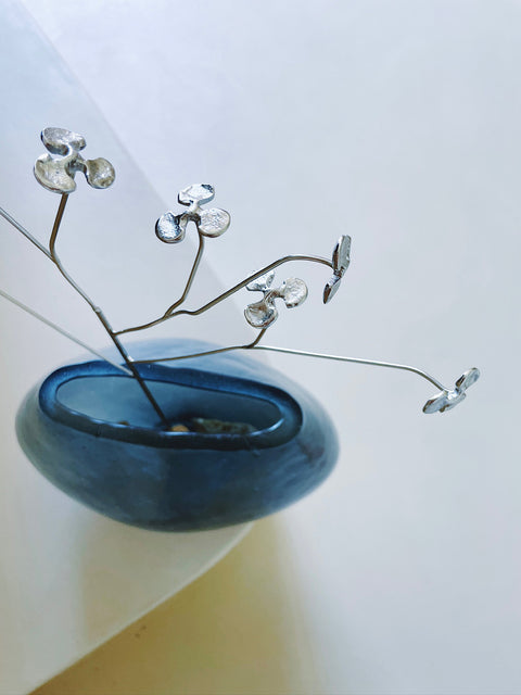 Blue Vase with Fog Finish - Large - House of Roya