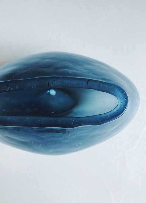 Blue Vase with Fog Finish - Small - House of Roya