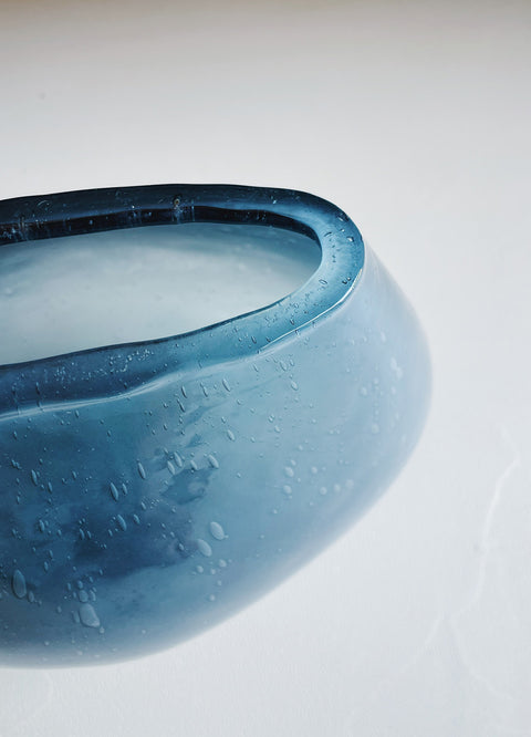 Blue Vase with Fog Finish - Small - House of Roya