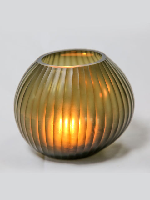 Olive Smoke Pencil Cut Votive - House of Roya
