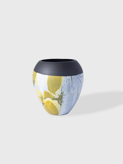 Votive with Fluid Motion - Black Yellow - House of Roya