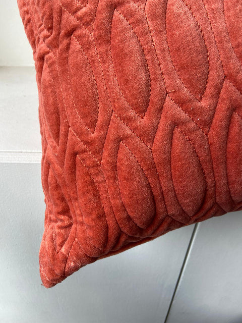 Quilted Velvet - Burnt Orange Cushion Cover - House of Roya
