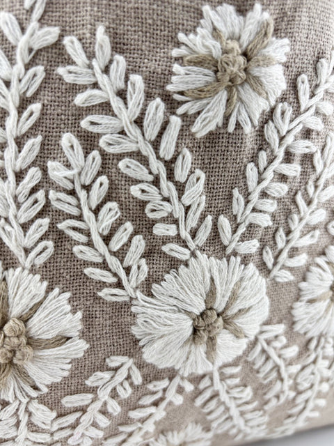 Latte Grey Embroidered Clutch - House of Roya