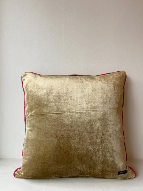 Garden of Jewels with Magenta Piping Cushion Cover - House of Roya