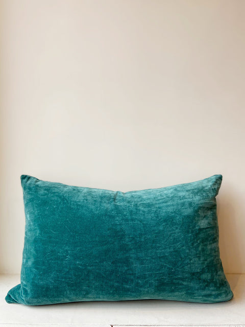 Sea Green Velvet Cushion Cover - House of Roya