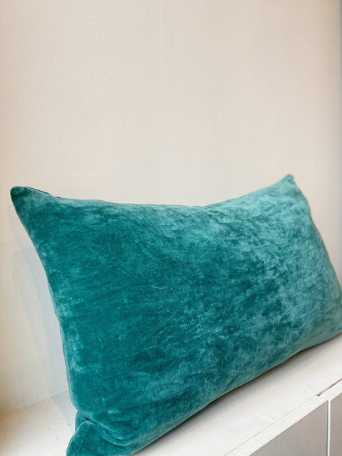 Sea Green Velvet Cushion Cover - House of Roya