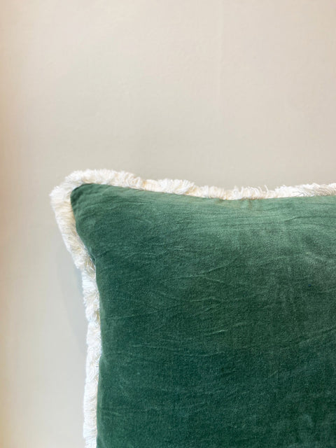 Sage Green Velvet Cushion Cover - House of Roya