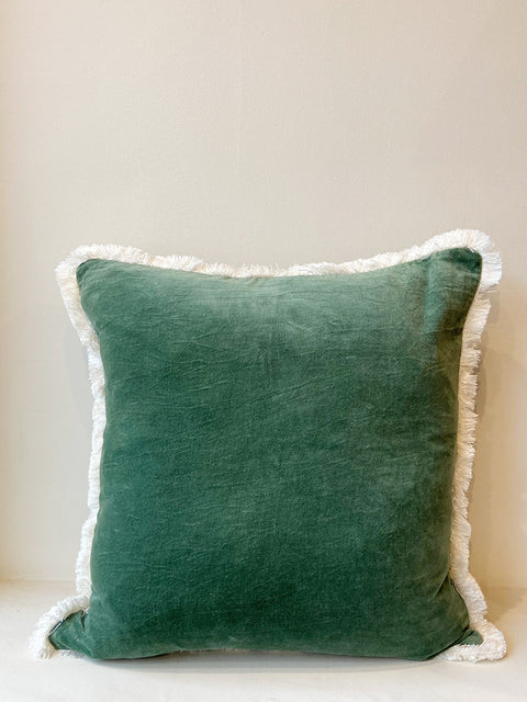 Sage Green Velvet Cushion Cover - House of Roya