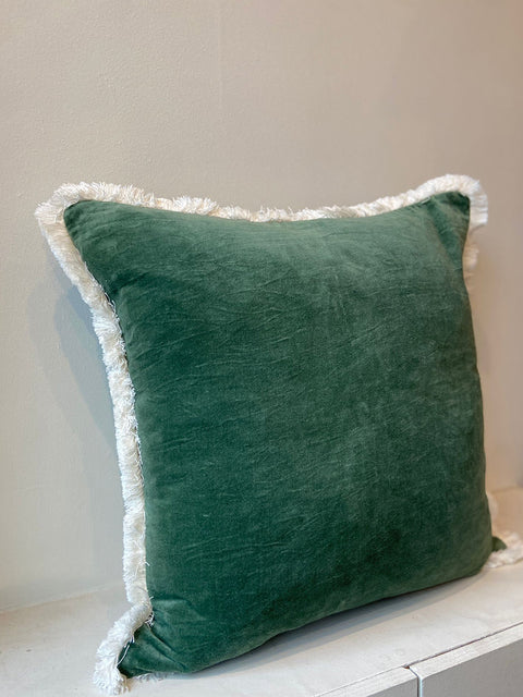 Sage Green Velvet Cushion Cover - House of Roya