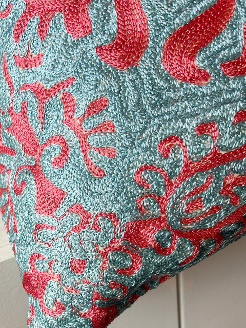 Coral Baroque Embroidery Cushion Cover - House of Roya
