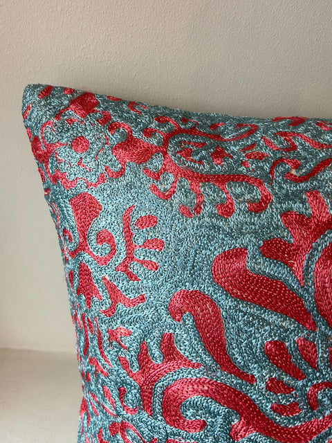 Coral Baroque Embroidery Cushion Cover - House of Roya