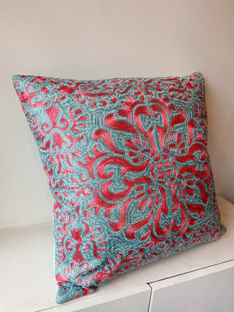 Coral Baroque Embroidery Cushion Cover - House of Roya