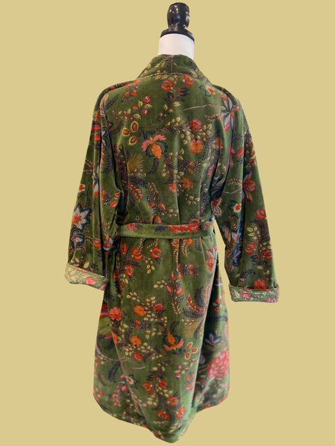 Forest Green Velvet Kimono - House of Roya