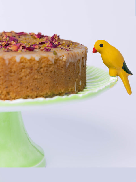 Canary Yellow Bird Cake Stand - House of Roya