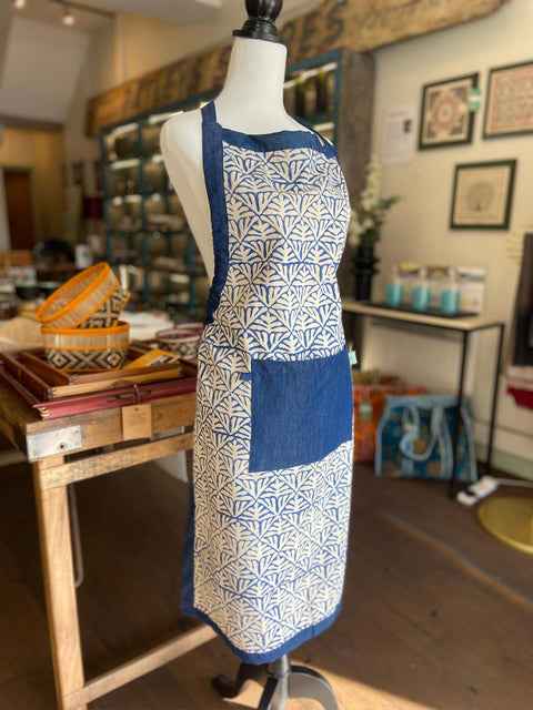Indigo Forge Apron - Handmade Cotton Apron - House of Roya