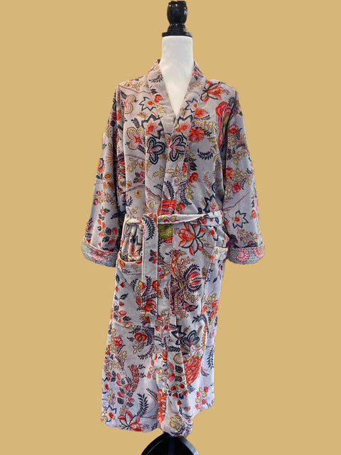 Light Lavender Velvet Kimono - House of Roya
