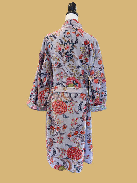 Light Lavender Velvet Kimono - House of Roya