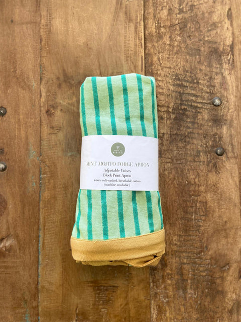 Mint Mojito Forge Apron  - Handmade Cotton Apron - House of Roya