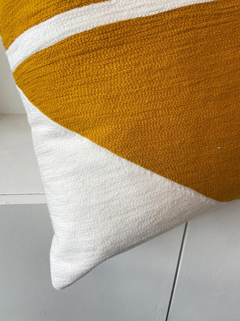 Zig Zag Aari Cushion Cover - Ochre - House of Roya