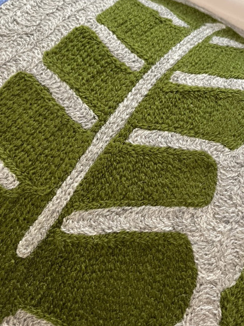 Leaf Aari Cushion Cover - Multicolour - House of Roya