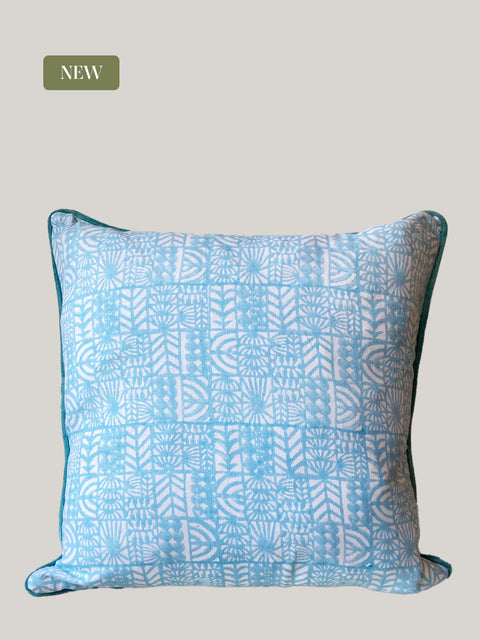 Zeenat Dual Pattern Linen Cushion Cover - House of Roya
