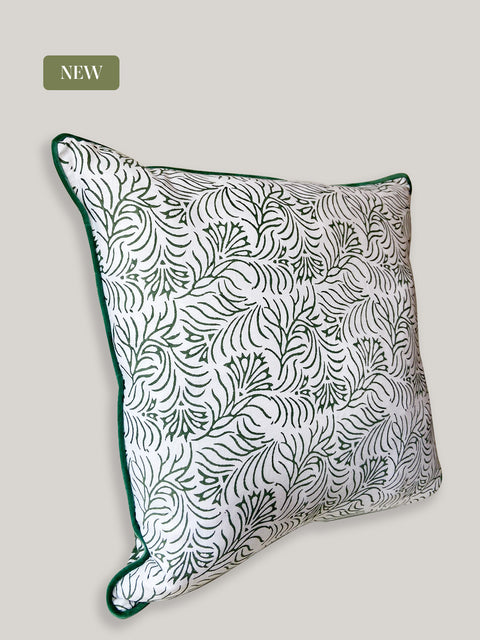 Zeenat Dual Pattern Linen Cushion Cover - House of Roya