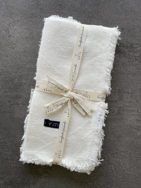Newport Frayed Edge Napkins - Set of 4 - House of Roya