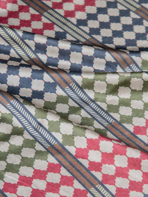 Mughal Stripes Fabric (Multi) - House of Roya