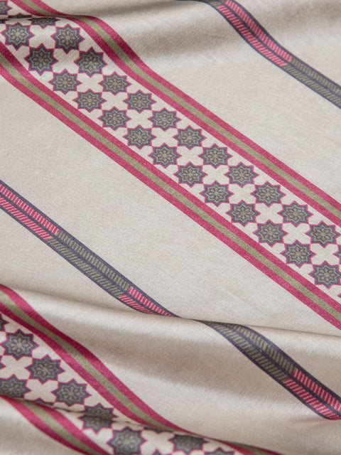 Maharani Stripes Fabric (Ivory) - House of Roya
