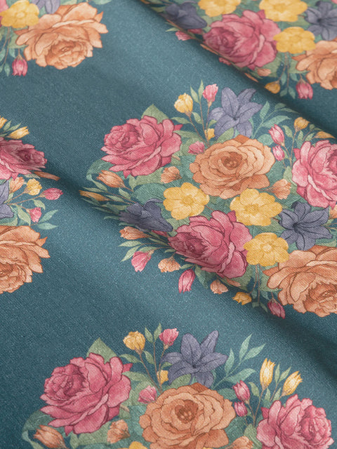 Rose Garden Fabric (Blue) - House of Roya