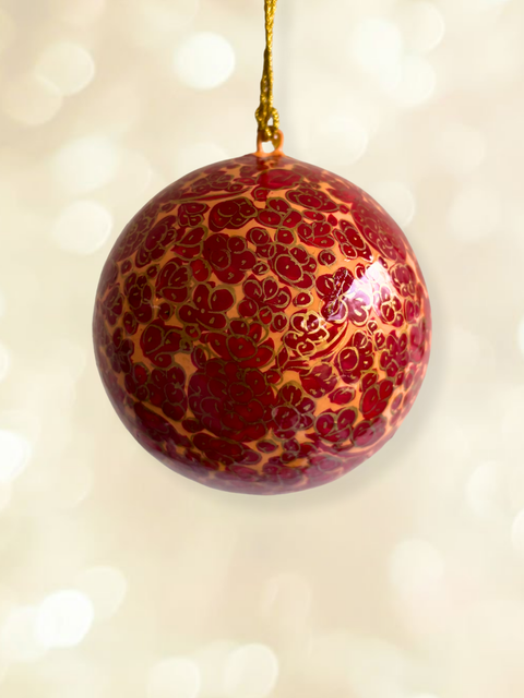 Laal Gold - hand-painted Kashmiri baubles - House of Roya