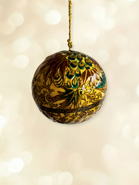 Zehra Peacock - hand-painted Kashmiri baubles - House of Roya