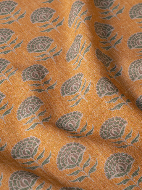 Amer Phool Fabric (Orange) - House of Roya