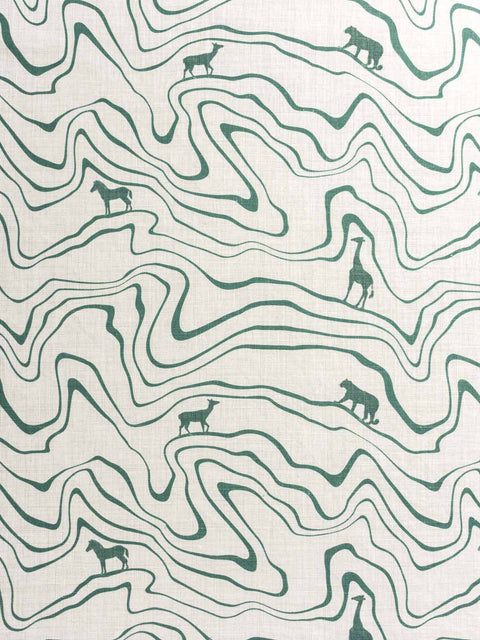 Forest Trail Fabric (White Green) - House of Roya