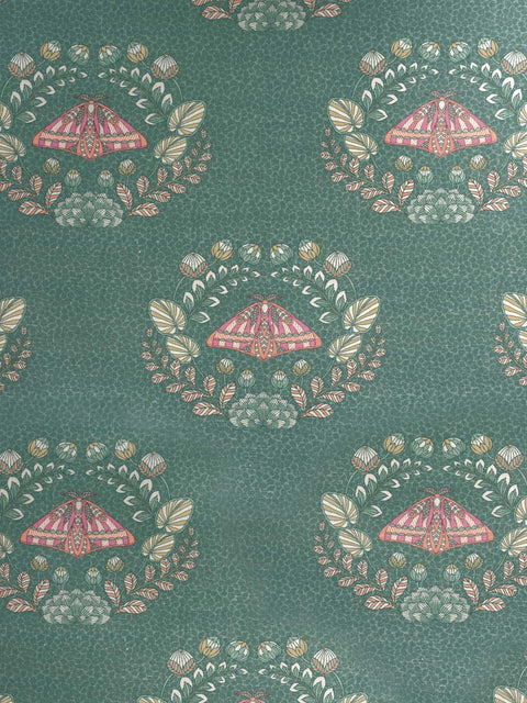 Maple Moth Fabric (Green) - House of Roya