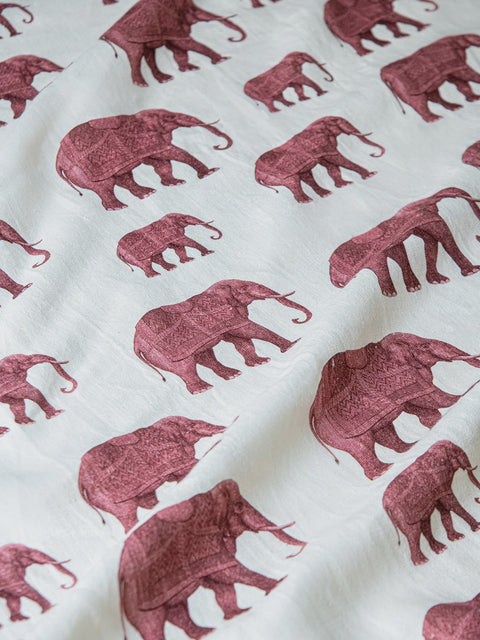 Tusker Fabric (Maroon) - House of Roya