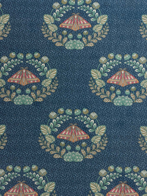 Maple Moth Fabric (Blue) - House of Roya