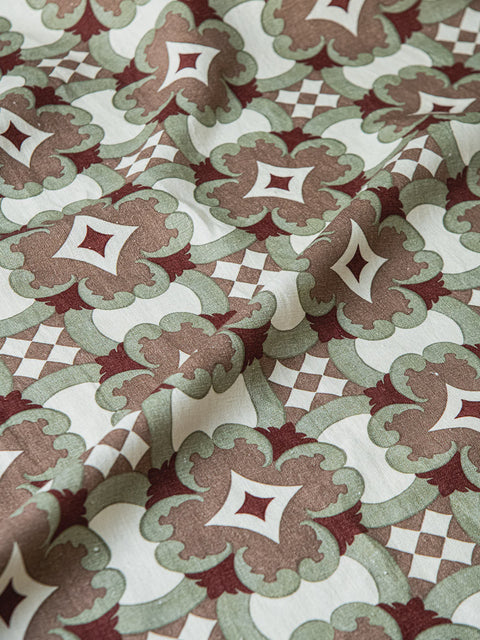 Maze Fabric (Maroon) - House of Roya